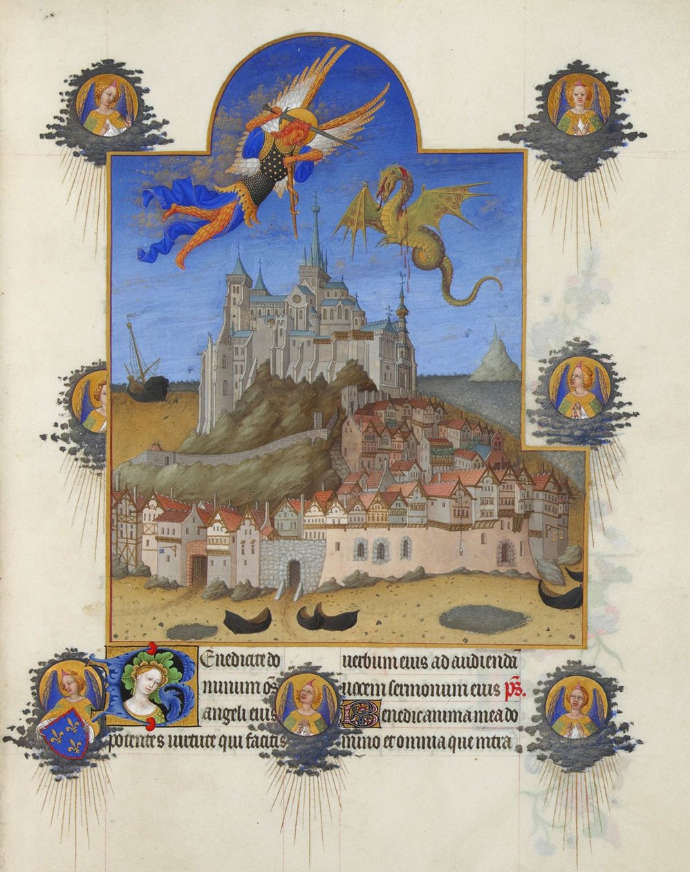 Très Riches Heures du Duc de Berry - Msza św autorstwa Limbourg Brothers
