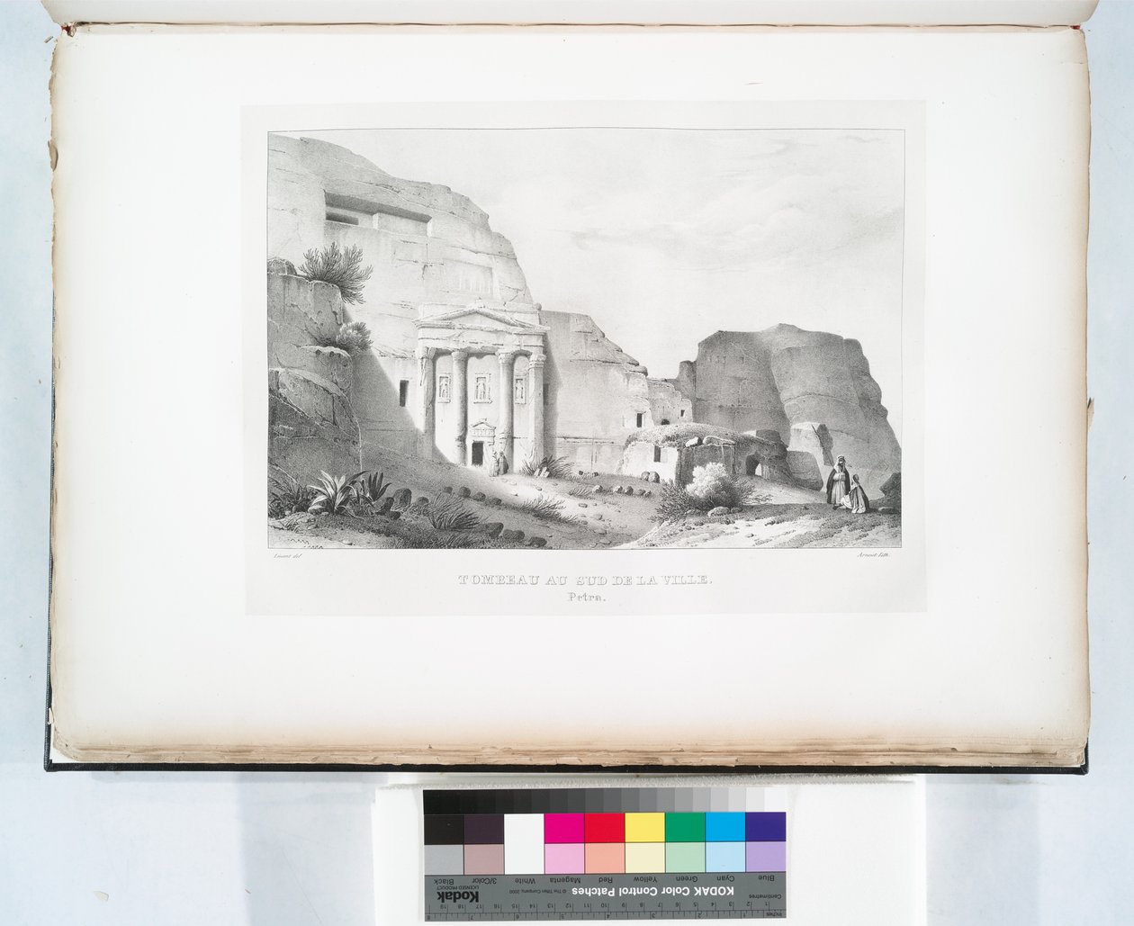 Grobowiec na południu miasta, Petra autorstwa Linant (Linant Pasha) Bellefonds