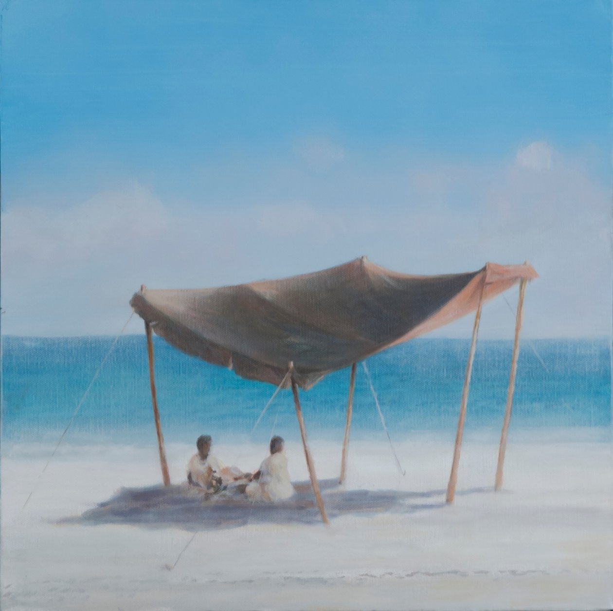 Namiot plażowy, 2012 (akryl na płótnie) autorstwa Lincoln Seligman