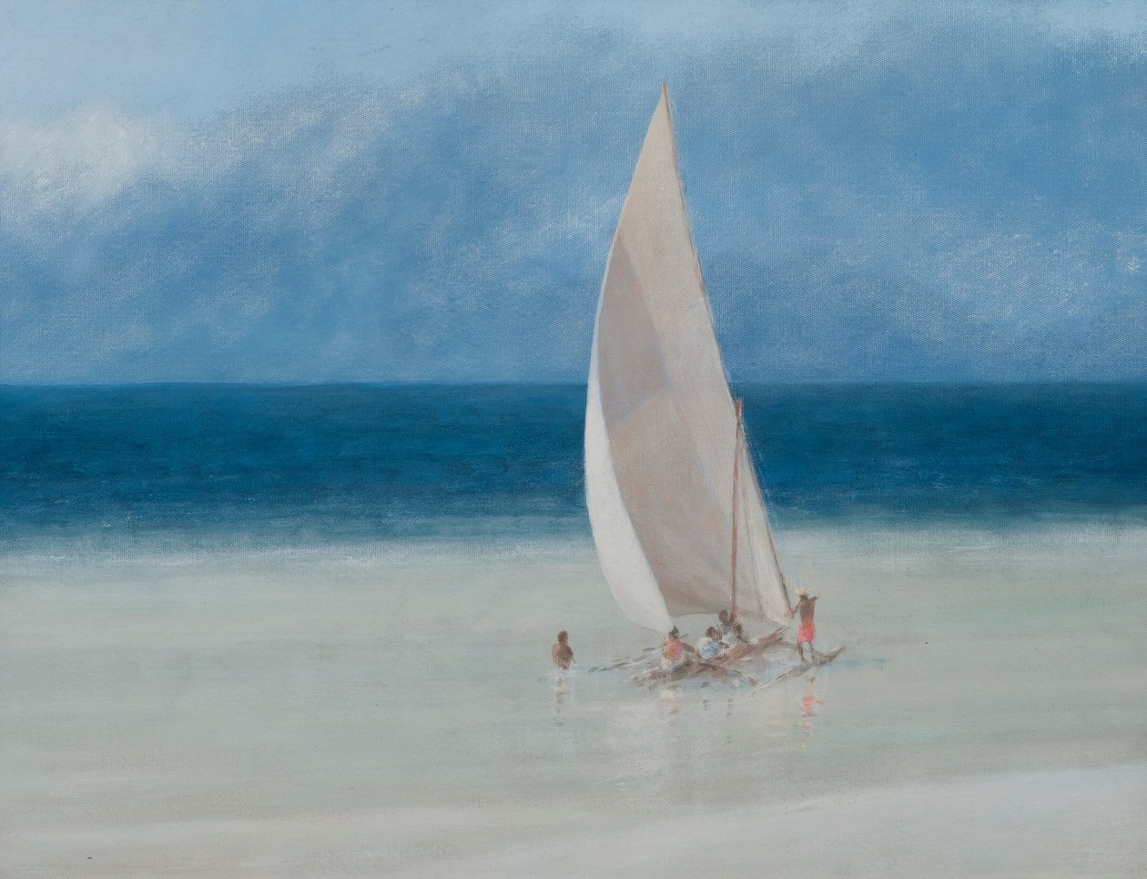 Rybacy, Kilifi, 2012 (akryl na płótnie) autorstwa Lincoln Seligman