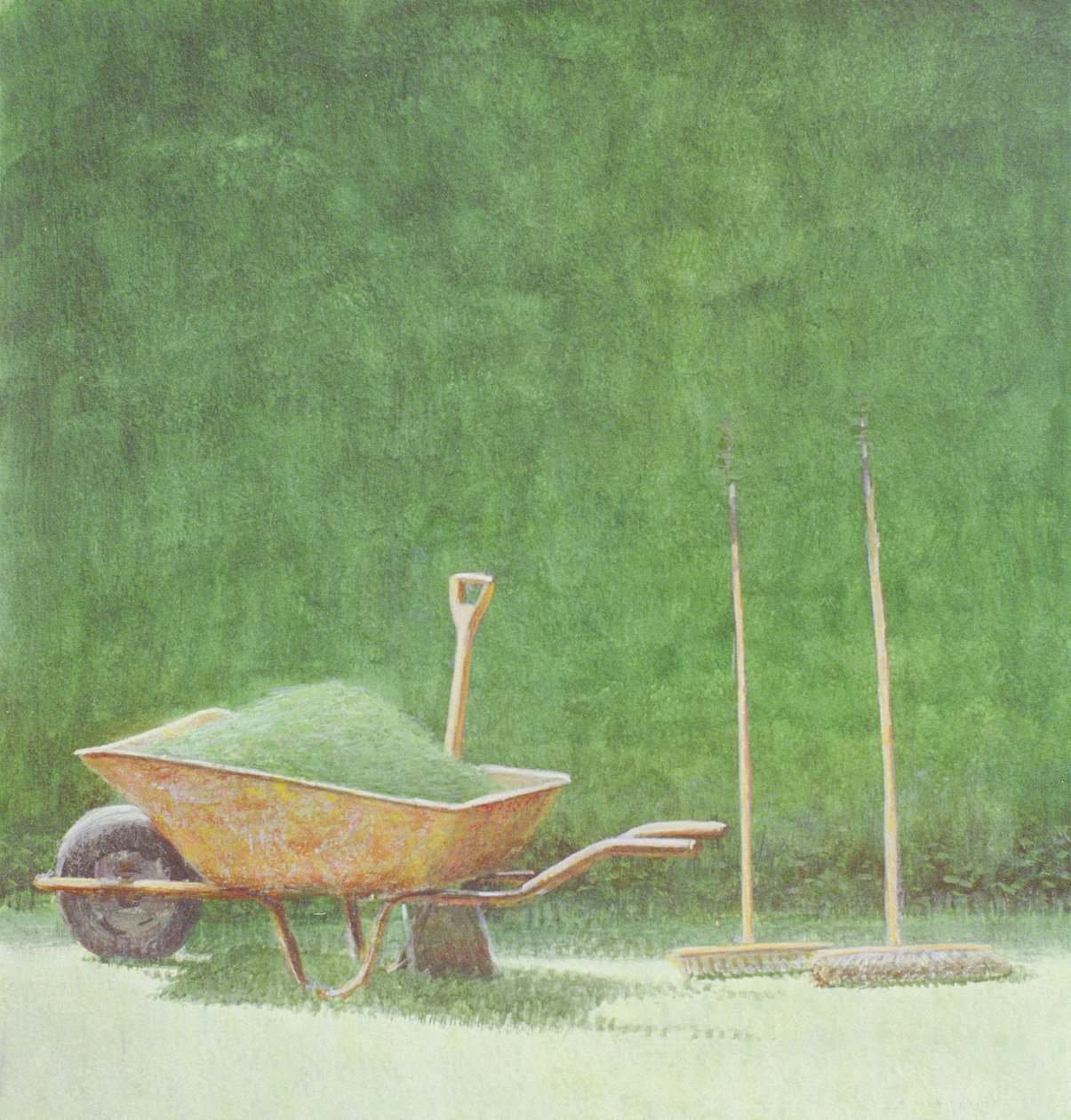 Martwa natura w ogrodnictwie, 1985 (akryl na papierze) autorstwa Lincoln Seligman