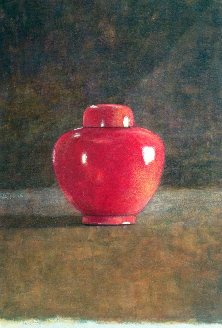 Czerwony słoik, 1996 (akryl na papierze) autorstwa Lincoln Seligman