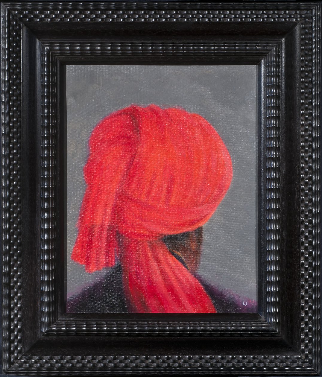 Czerwony Turban na Szarym, 2014 autorstwa Lincoln Seligman