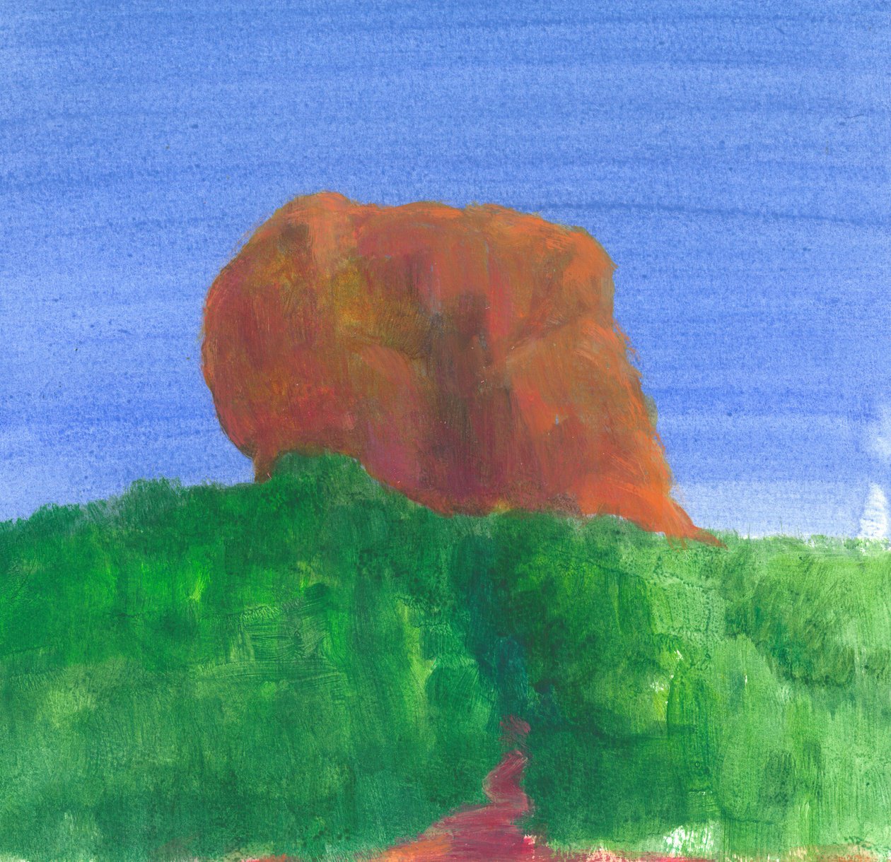Sigiriya Rock (akryl na papierze) autorstwa Lincoln Seligman