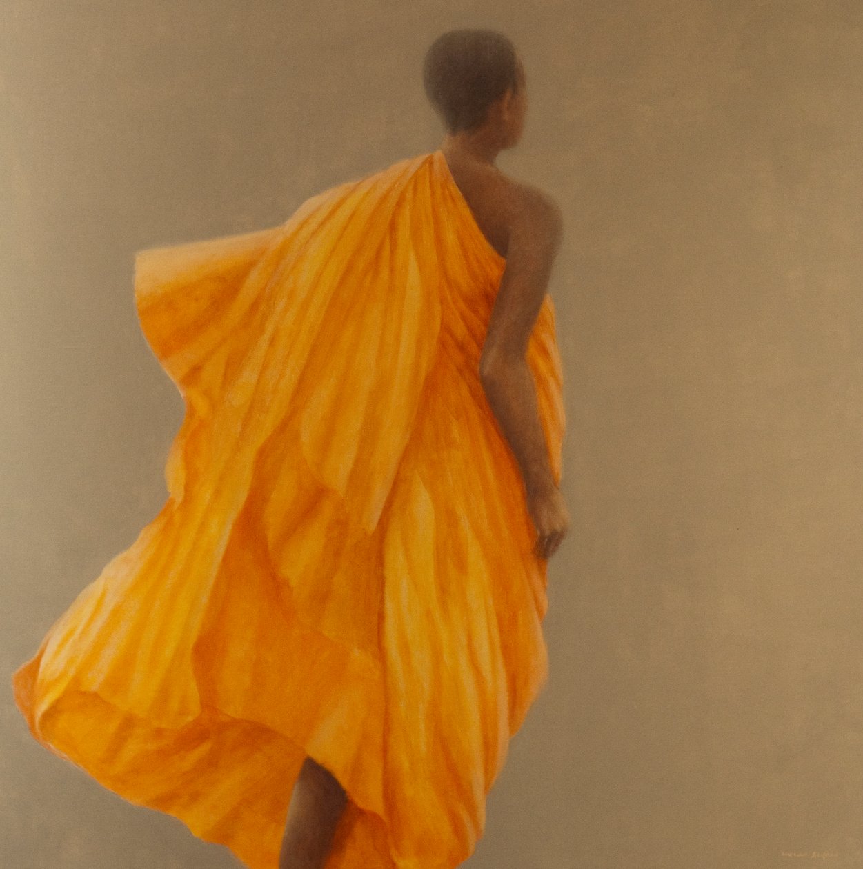 Młody mnich Sri Lanka, 2010 (akryl na płótnie) autorstwa Lincoln Seligman