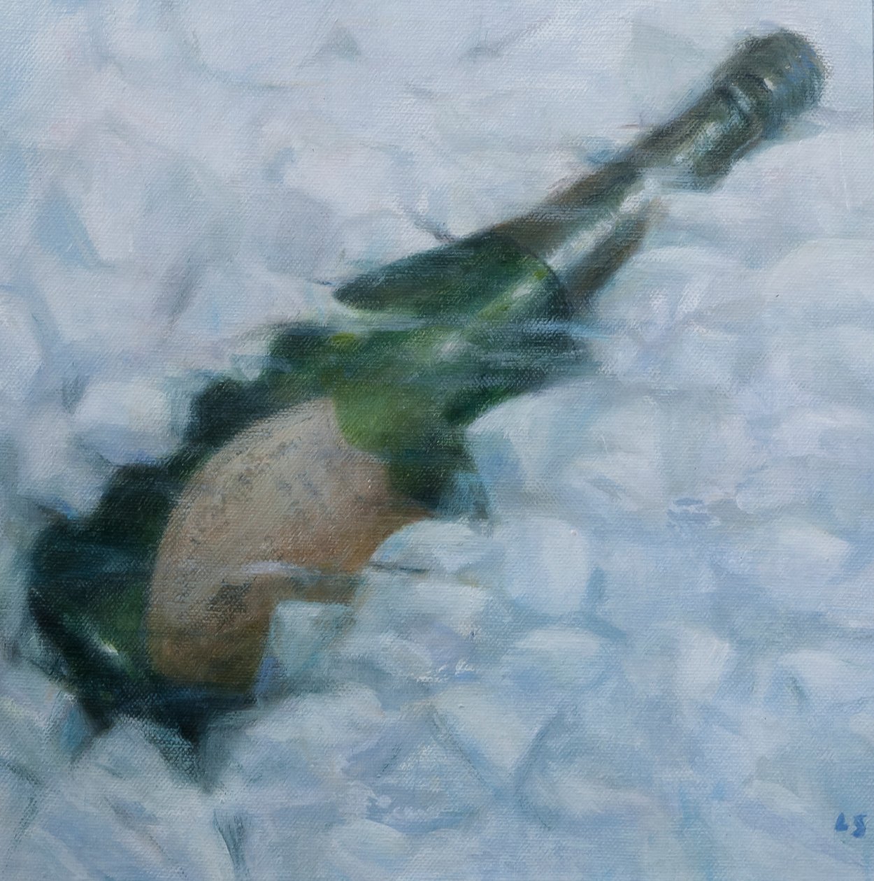 Szampan na lodzie, 2012 (akryl na płótnie) autorstwa Lincoln Seligman