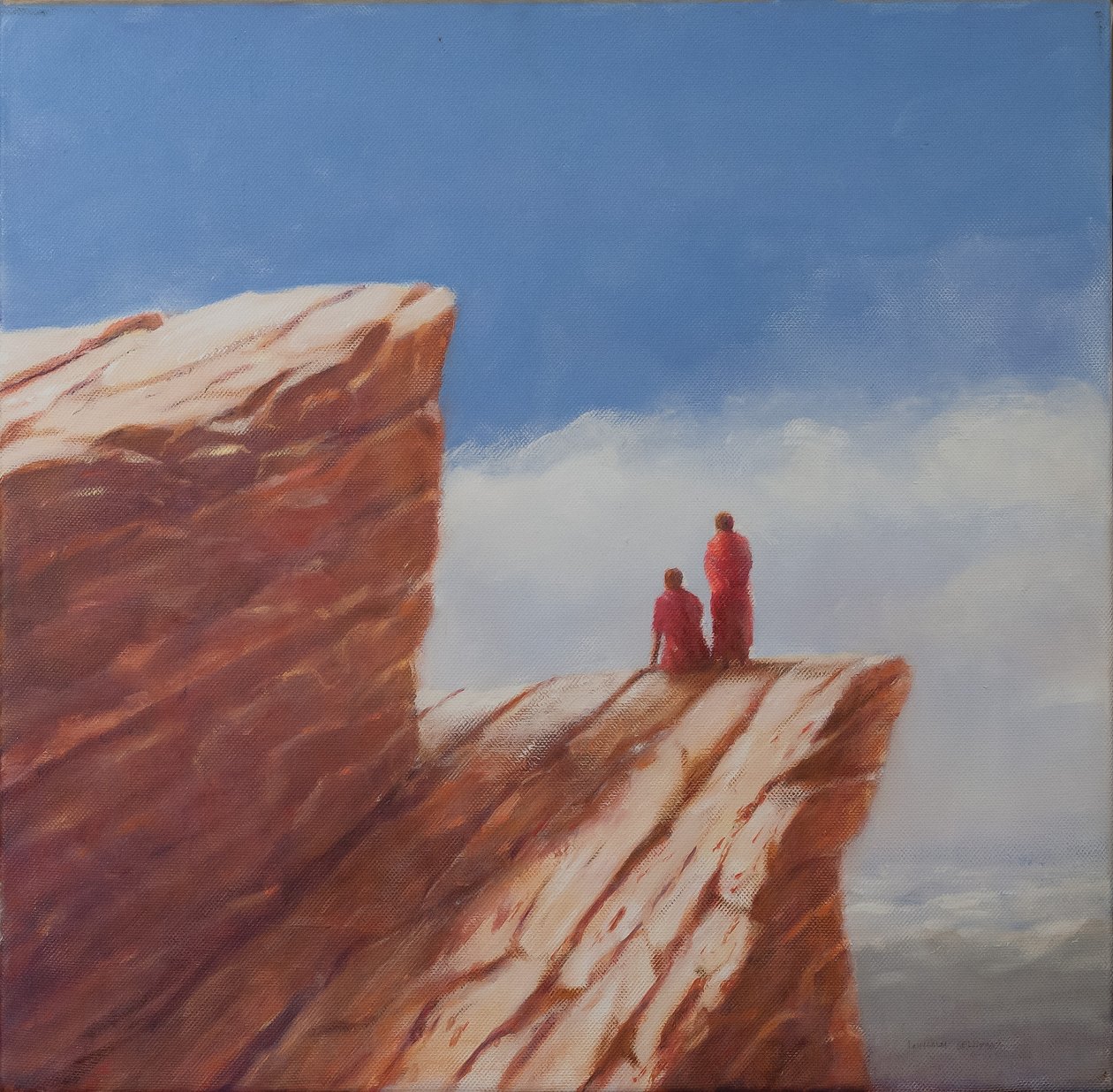 Mountain Walk, Bhutan, 2010 (gwasz na płótnie) autorstwa Lincoln Seligman