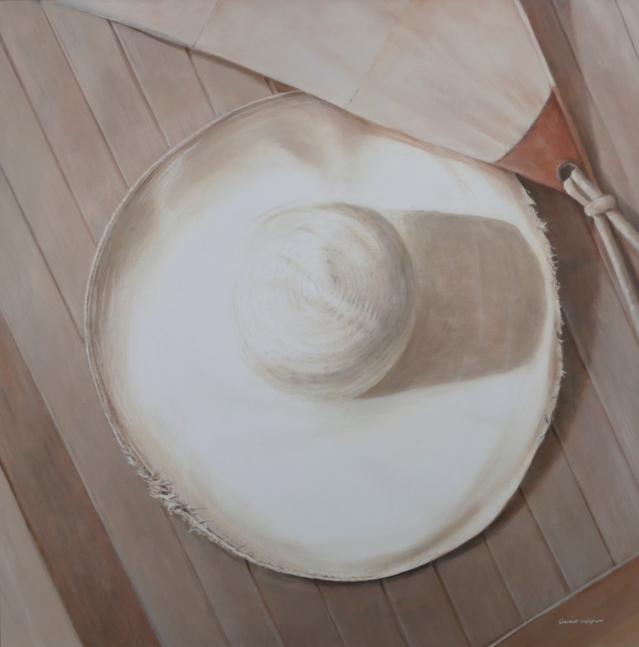 Podróżny Kapelusz, 2012 (akryl na płótnie) autorstwa Lincoln Seligman