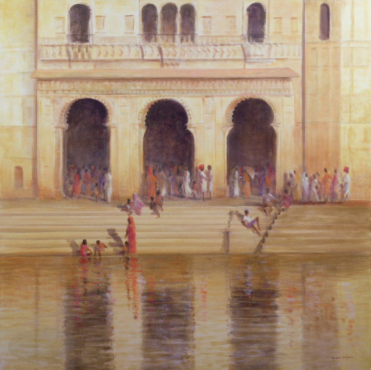 Udaipur Steps (olej na płótnie) autorstwa Lincoln Seligman