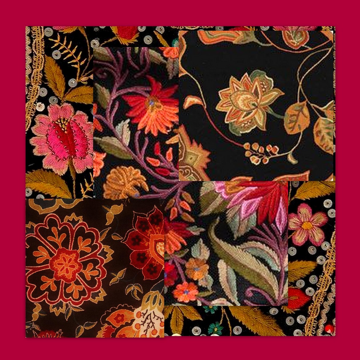 FLORAL COLLAGE, 2018 (media mieszane) autorstwa linda arthurs