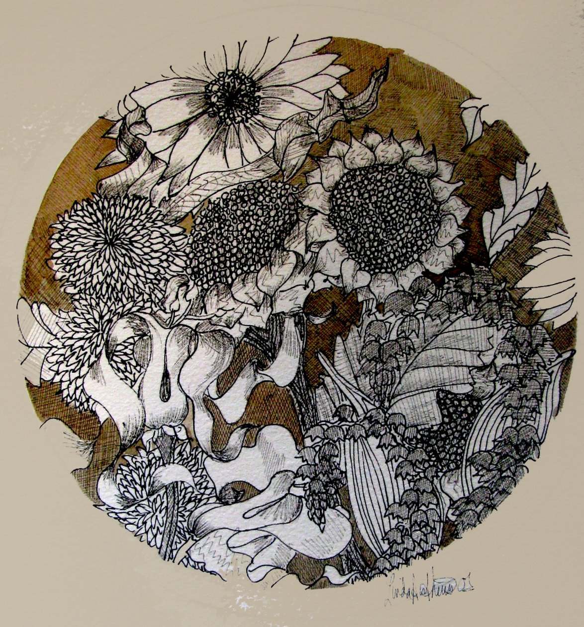 Rysunek tuszem (tusz, papier pergaminowy) autorstwa linda arthurs