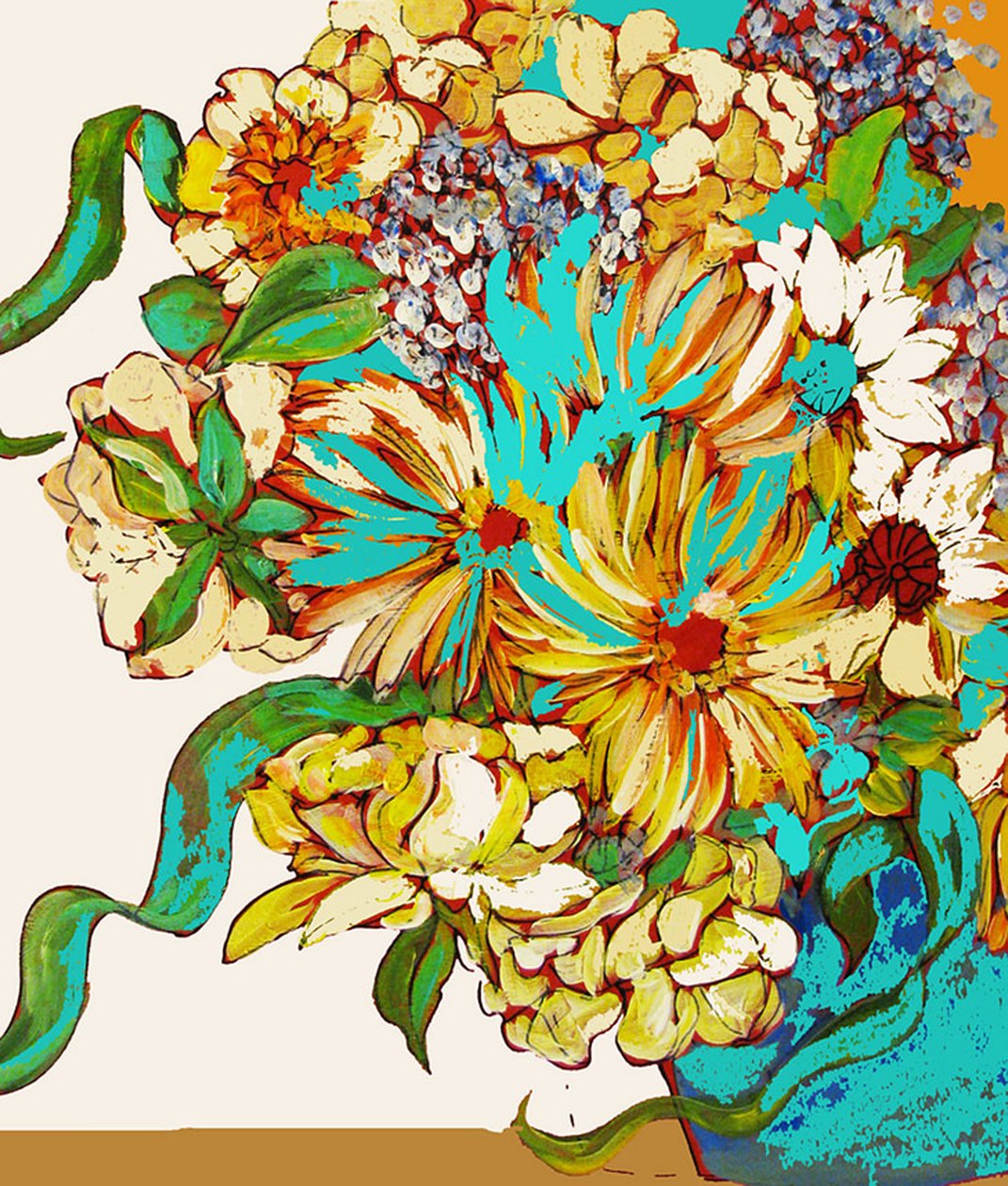 WIOSENNY BOUQUET, 2016 (media mieszane) autorstwa linda arthurs