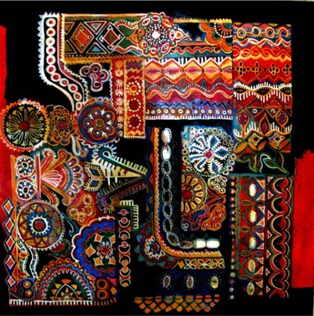Plemienne wzory, 2014 (mixed media) autorstwa linda arthurs
