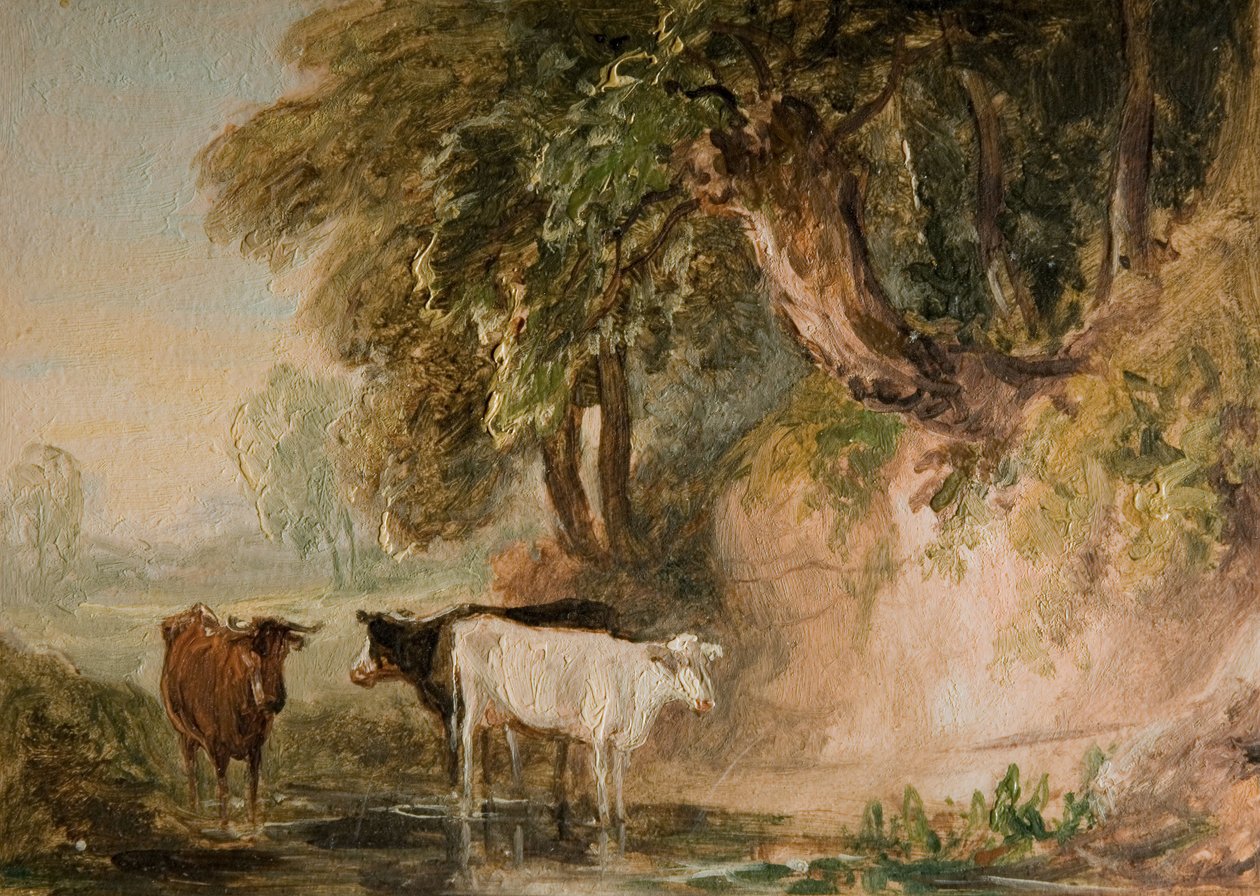 Scena pasterska z bydłem, [XIX w.]. autorstwa Lines Family