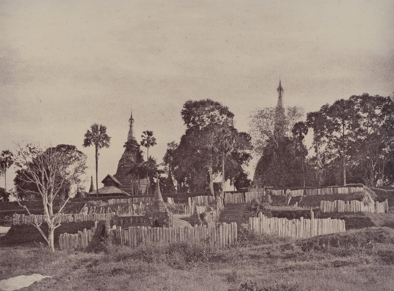 Rangun: Północne wejście do pagody Shwe Dagon autorstwa Linnaeus Tripe