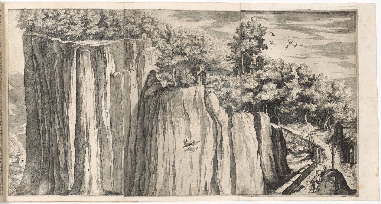 Widok na górę La Verna z drogi Casentino (Vue de la montagne della Vernia...) [tablica A] autorstwa Lino Moroni