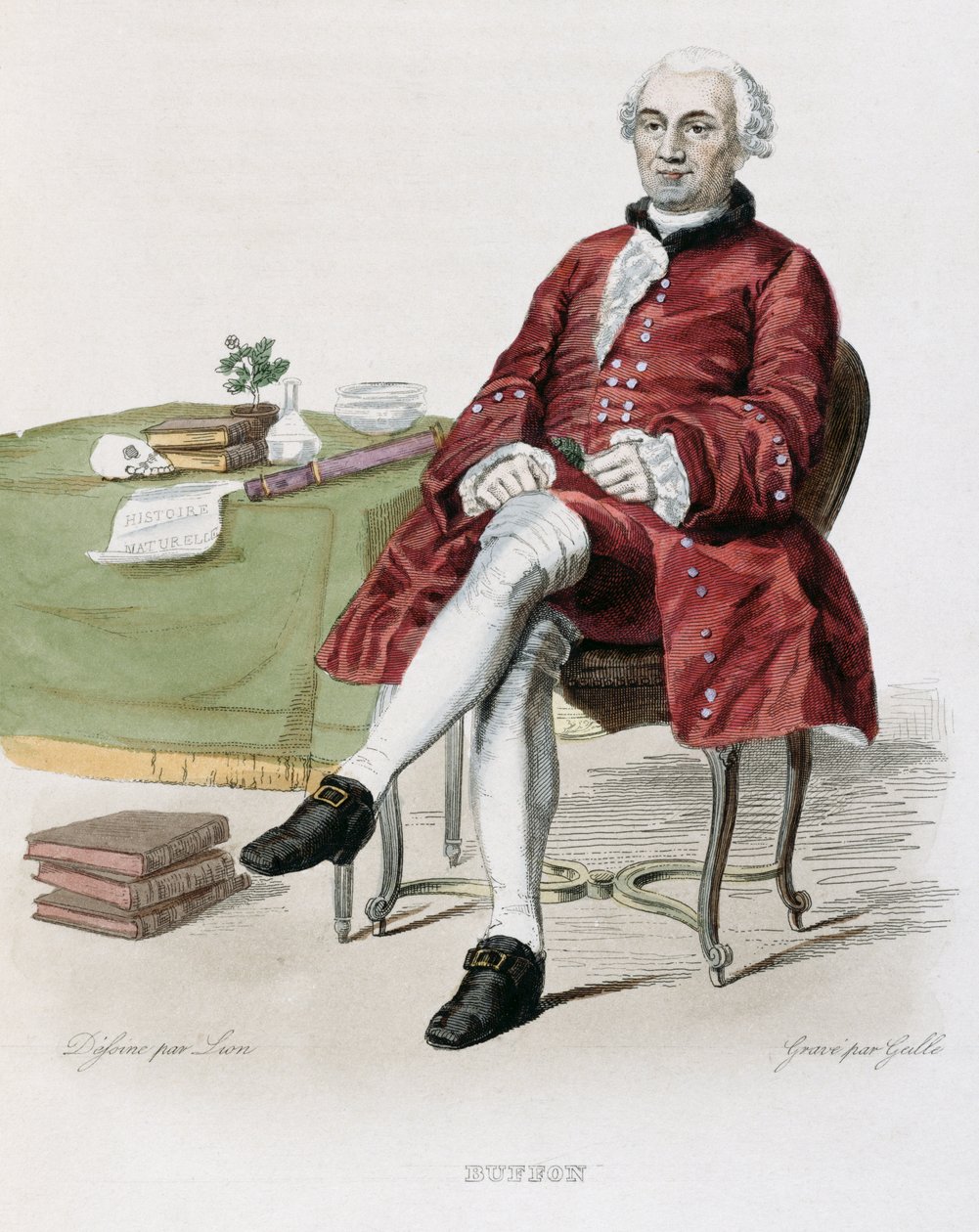Monsieur de Buffon (1707-88) ilustracja z „Le Plutarque Francais” E. Mennecheta, 1835 autorstwa Lion