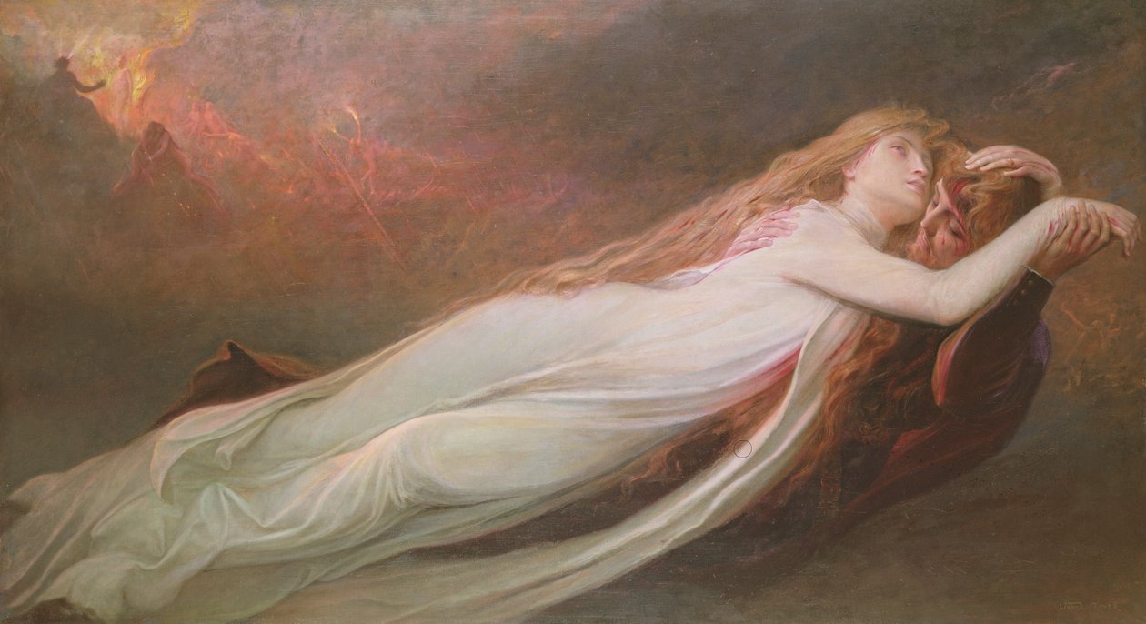 Francesca da Rimini i Paolo Malatesta, ok. 1890 r. autorstwa Lionel Noel Royer