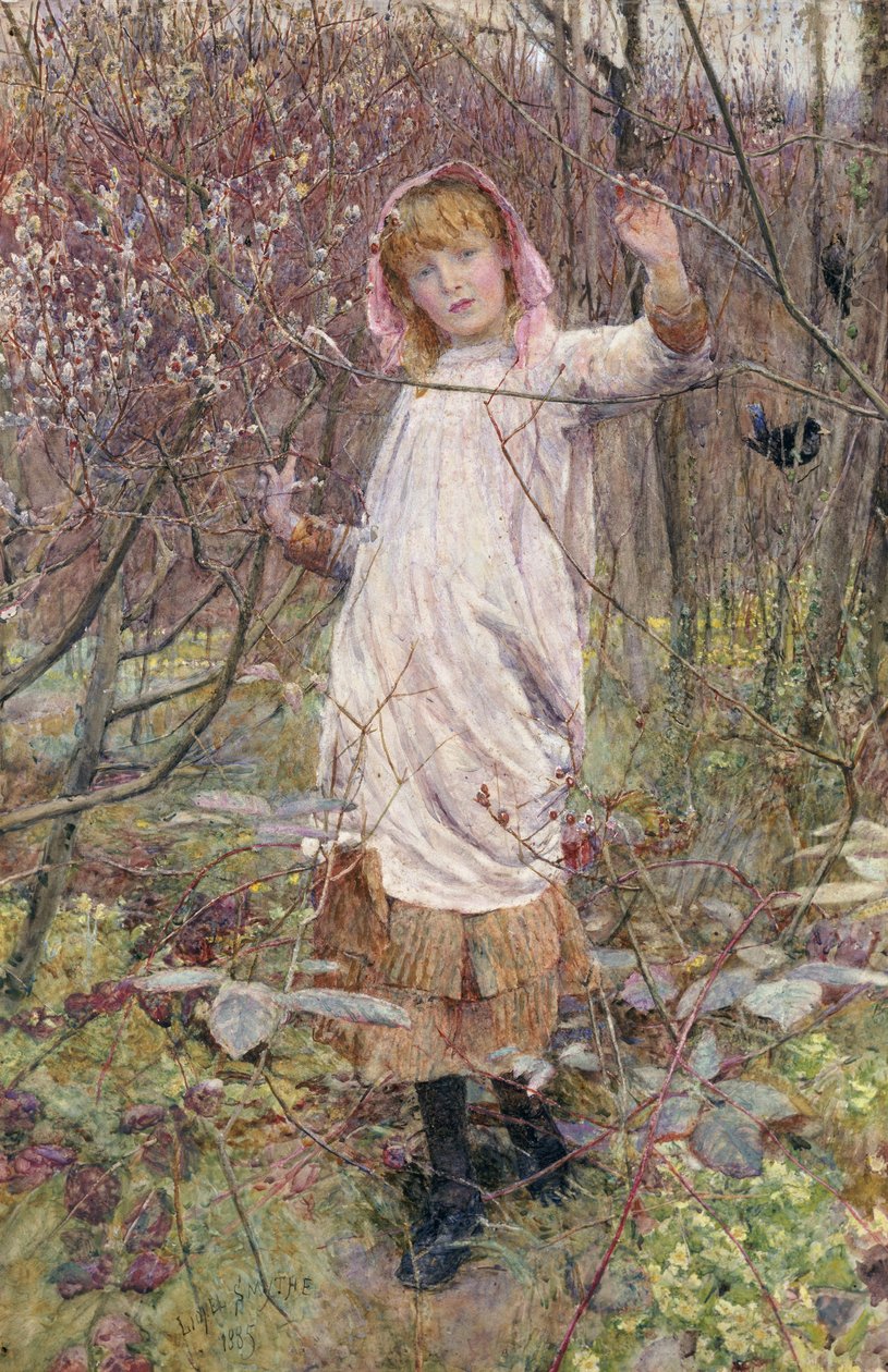 Pierwsze pąki wiosny, 1885 (toaleta i kolor nadwozia na papierze) autorstwa Lionel Percy Smythe