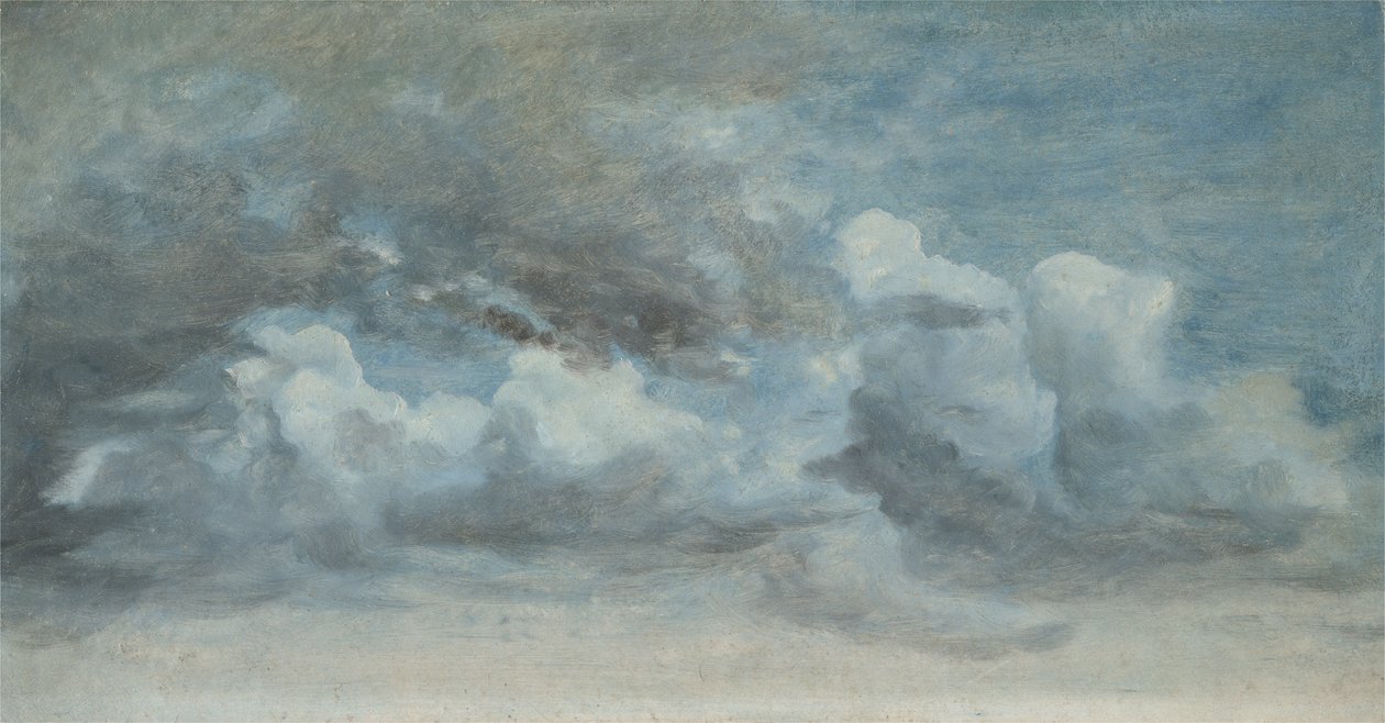 Studium chmur, ok. 1849-55 (olej na papierze na pokładzie) autorstwa Lionel Constable