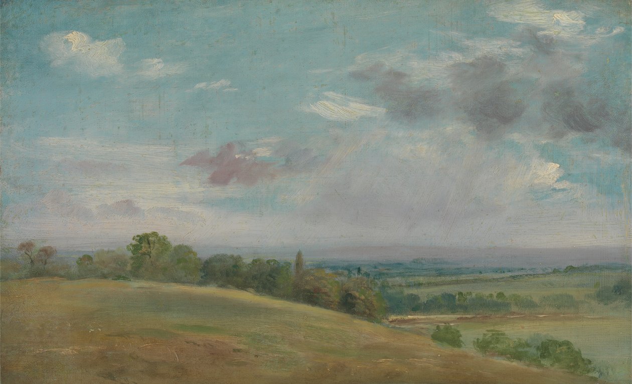 Krajobraz w pobliżu Dedham, między 1849 a 1855 rokiem. autorstwa Lionel Constable
