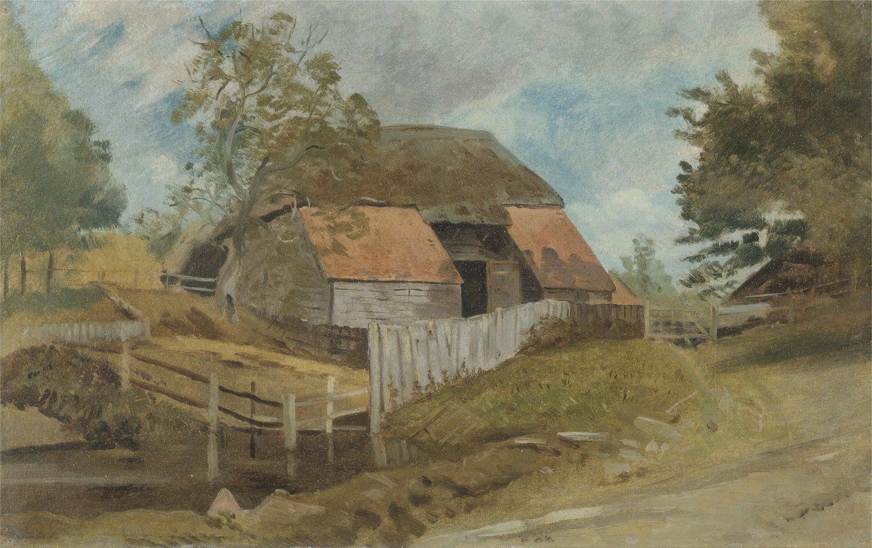 Stara Stodoła, ok. 1855 (olej na desce) autorstwa Lionel Constable