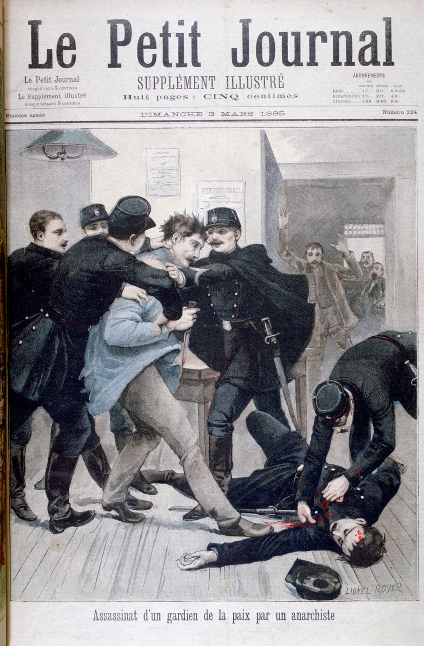 Zamach na policjanta przez anarchistę, 1895 autorstwa Lionel Noel Royer