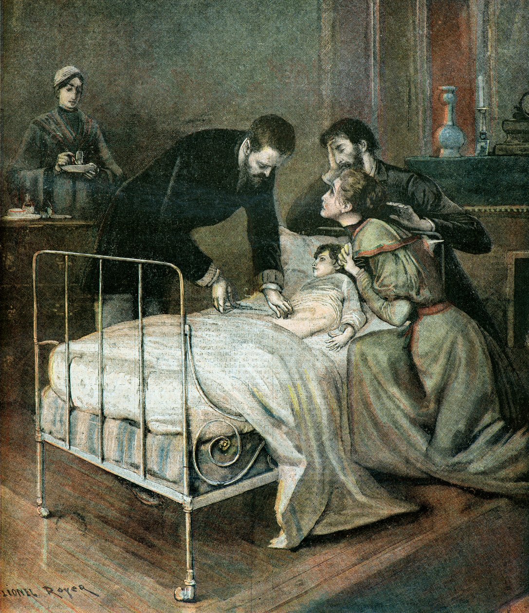 Lekarz Emile Roux szczepi dziecko autorstwa Lionel Noel Royer