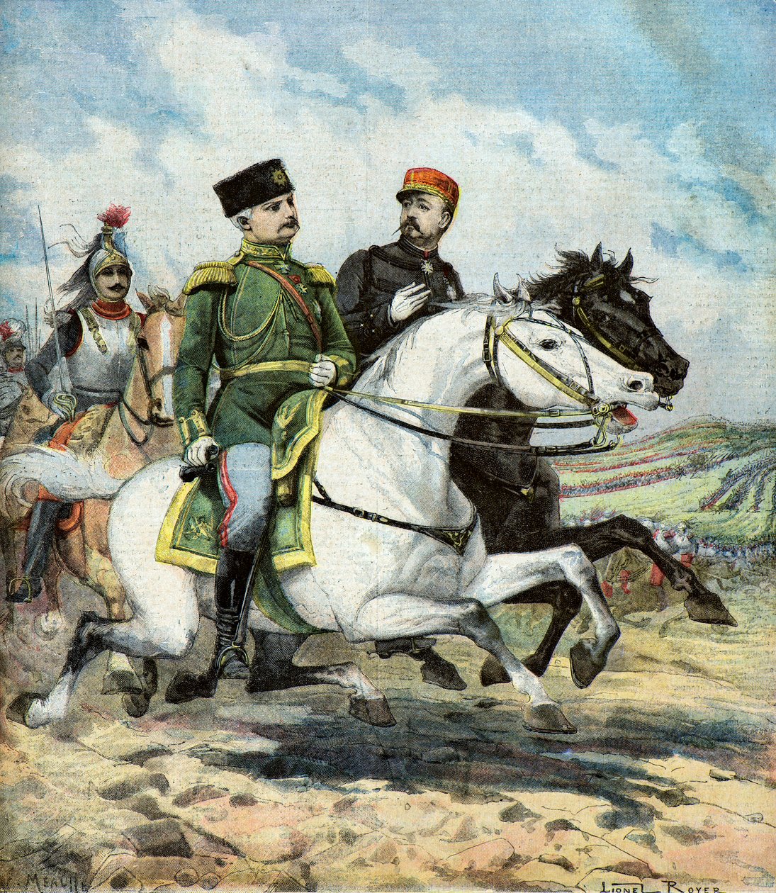 Francuski generał Saussier i rosyjski generał Dragomiroff autorstwa Lionel Noel Royer