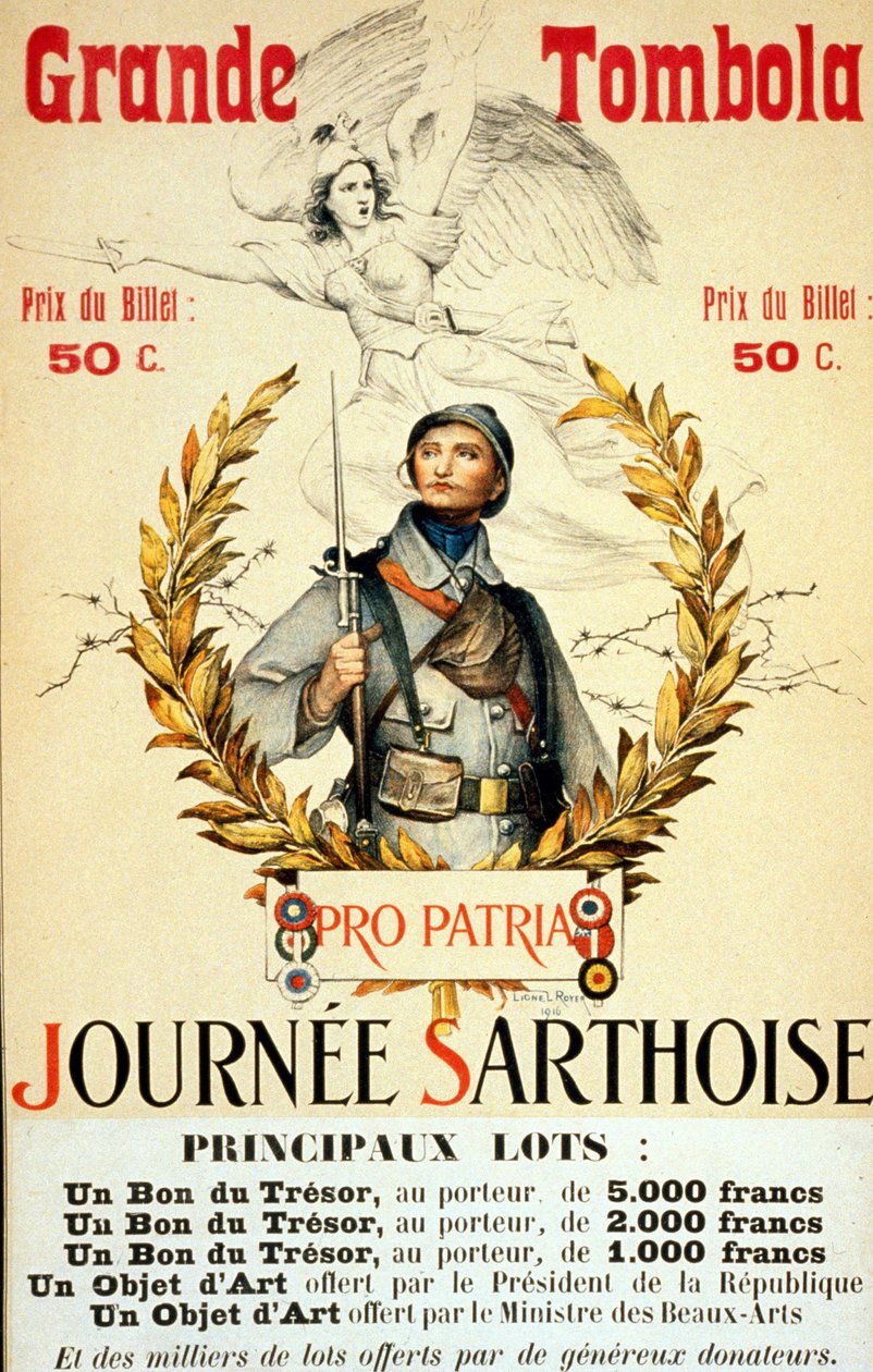 Wielka loteria: Dzień Sarthoise - plakat, chor. autorstwa Lionela Royera (1852-1926) autorstwa Lionel Noel Royer