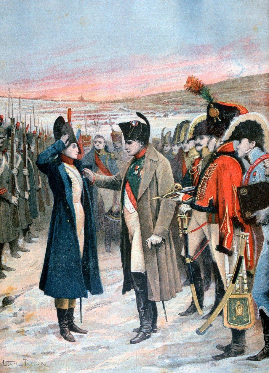 Napoleon wręcza oficerowi Marie Schellinck Legię Honorową, 1808 1894 autorstwa Lionel Noel Royer