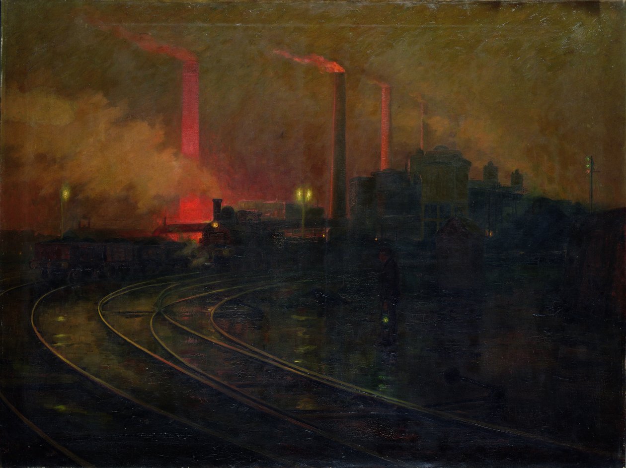 The Steelworks, Cardiff nocą autorstwa Lionel Walden
