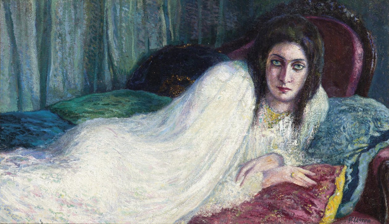 Dziewczyna na sofie Dziewczyna na sofie, ok. godz. 1910. autorstwa Lionne