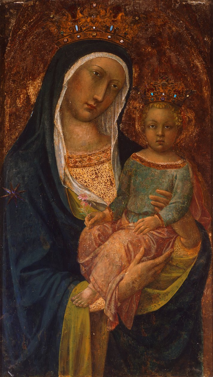 Madonna z Dzieciątkiem – Lippo Vanni (czynna od 1344 do 1375), kościół parafialny Radicondoli, Siena autorstwa Lippo Vanni