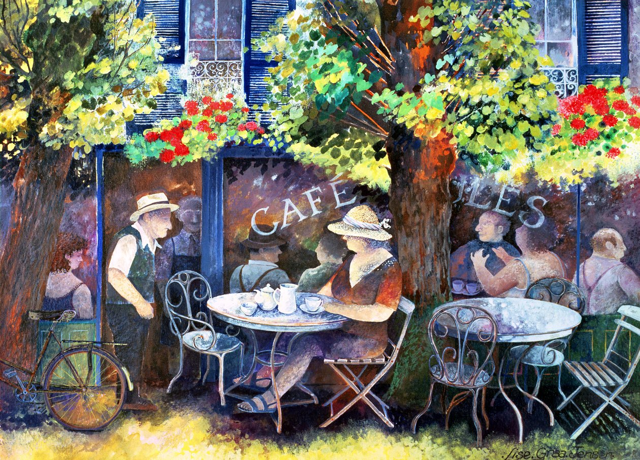 Cafe Jules, 1994 (akryl, tusz, gwasz) autorstwa Lisa Graa Jensen