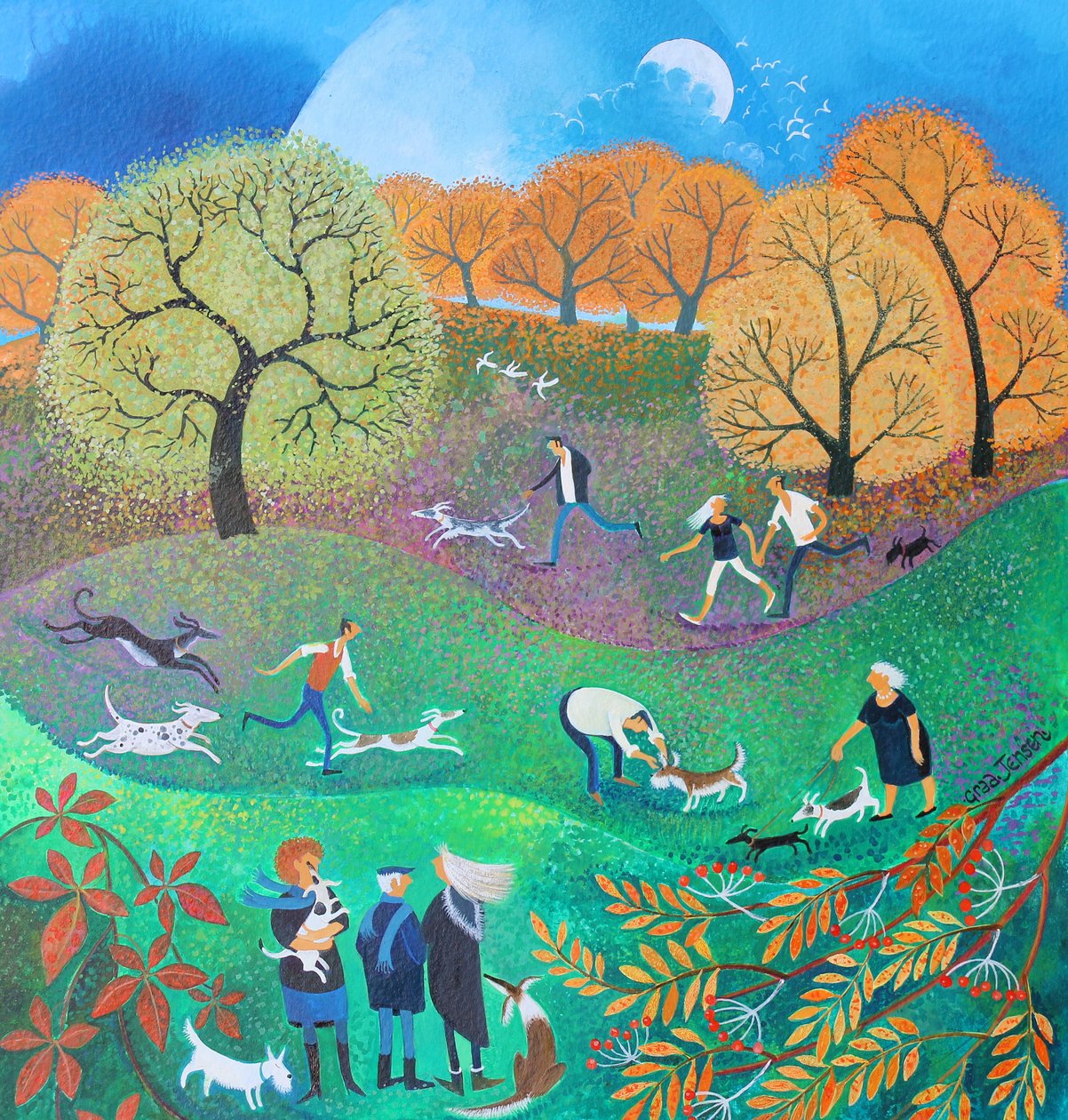 Common Pleasures, 2017; (akryl na papierze) autorstwa Lisa Graa Jensen