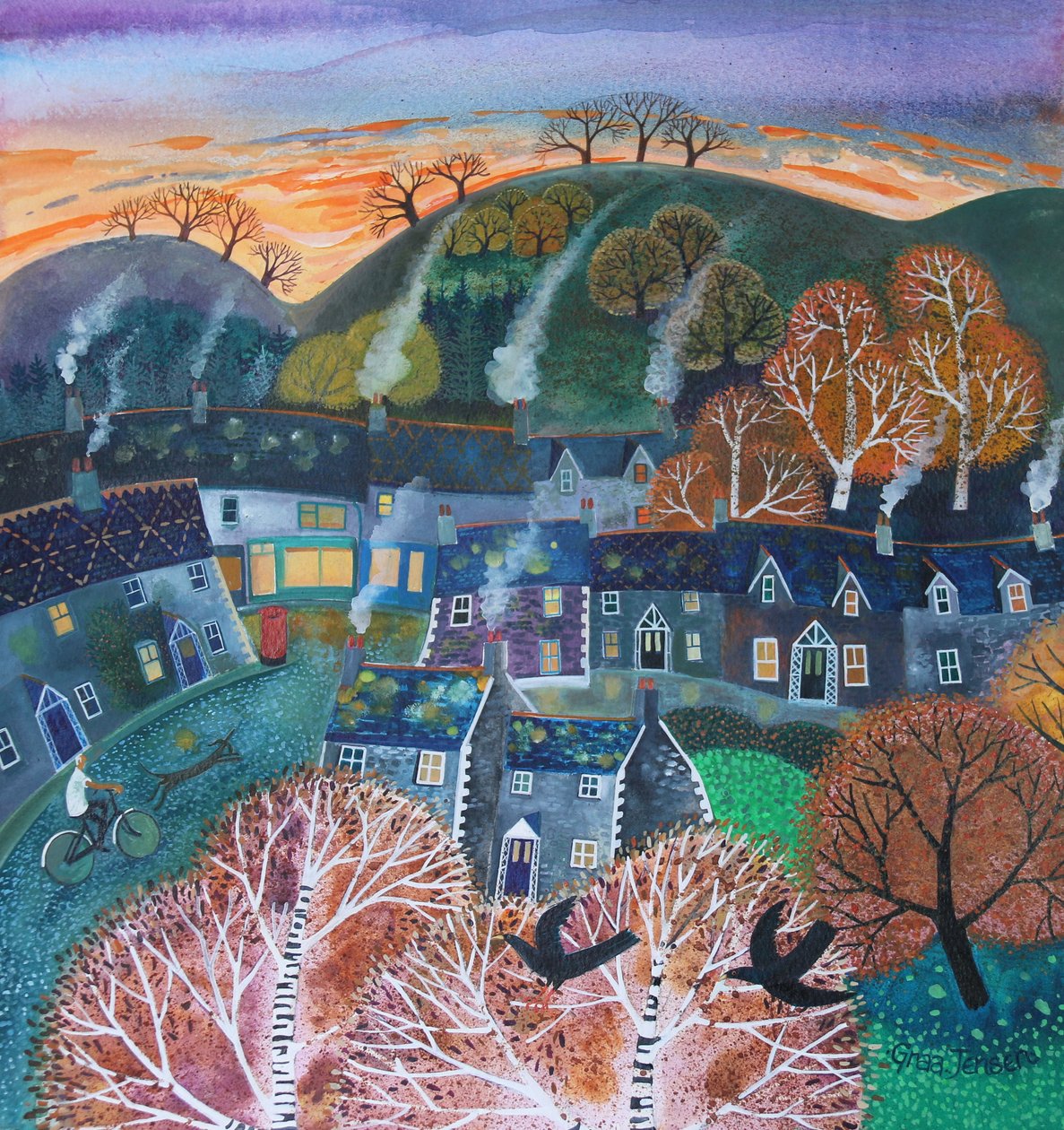 Early Start, 2016, (farby akrylowe na papierze) autorstwa Lisa Graa Jensen
