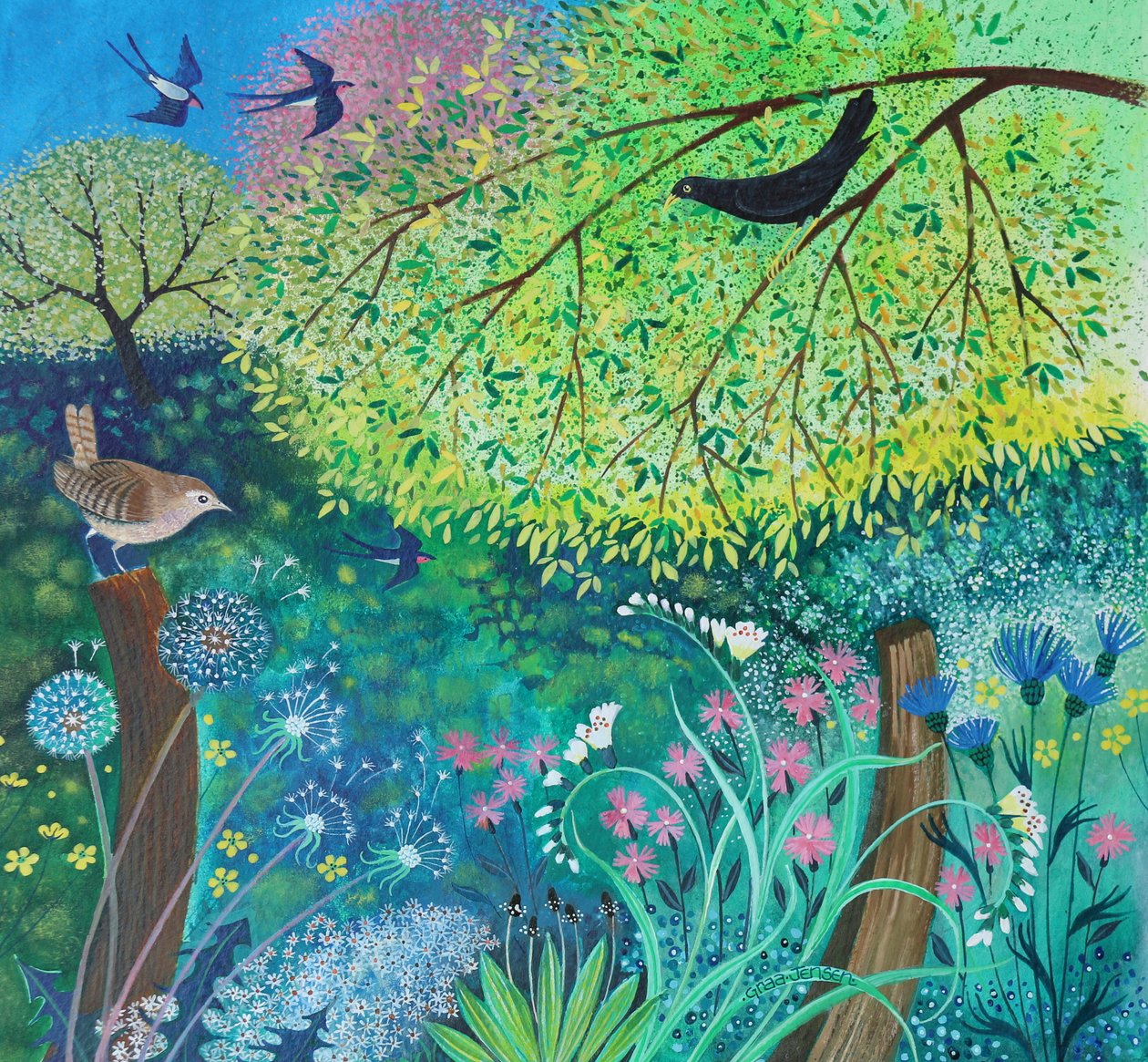 Jennys Garden, 2017, (akryle) autorstwa Lisa Graa Jensen