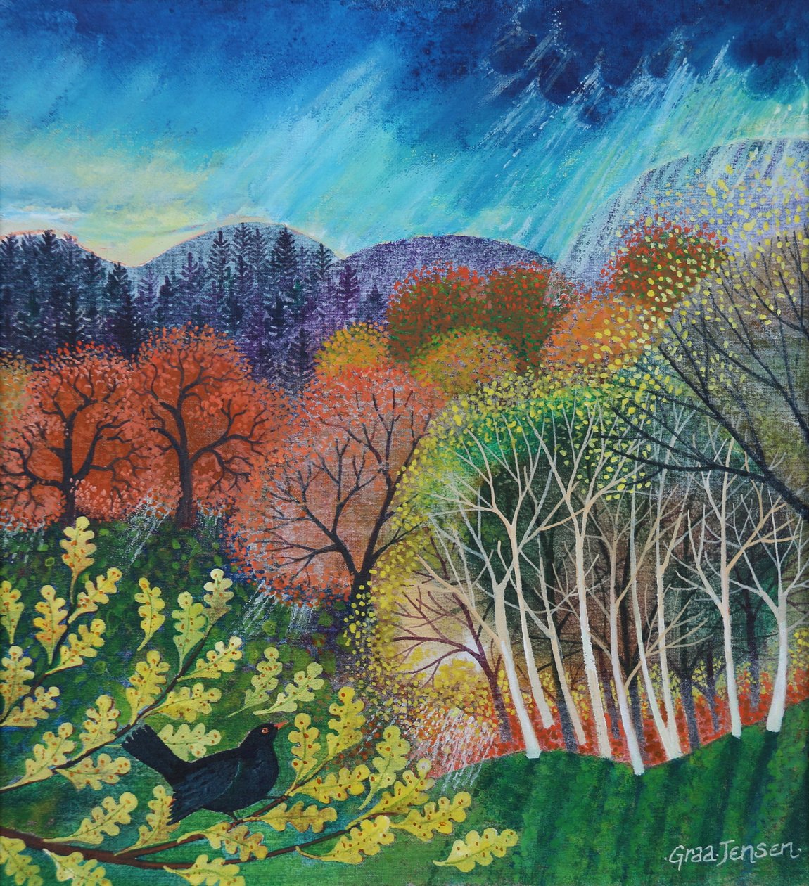 Blackbird, 2024 (akryl na płótnie) autorstwa Lisa Graa Jensen