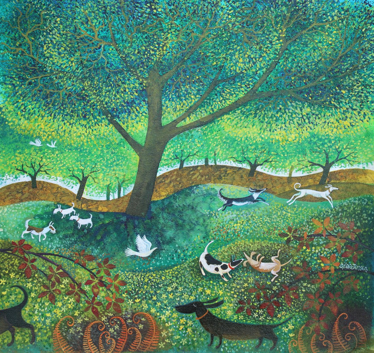 Dog Days, 2024 (akryl na płótnie) autorstwa Lisa Graa Jensen
