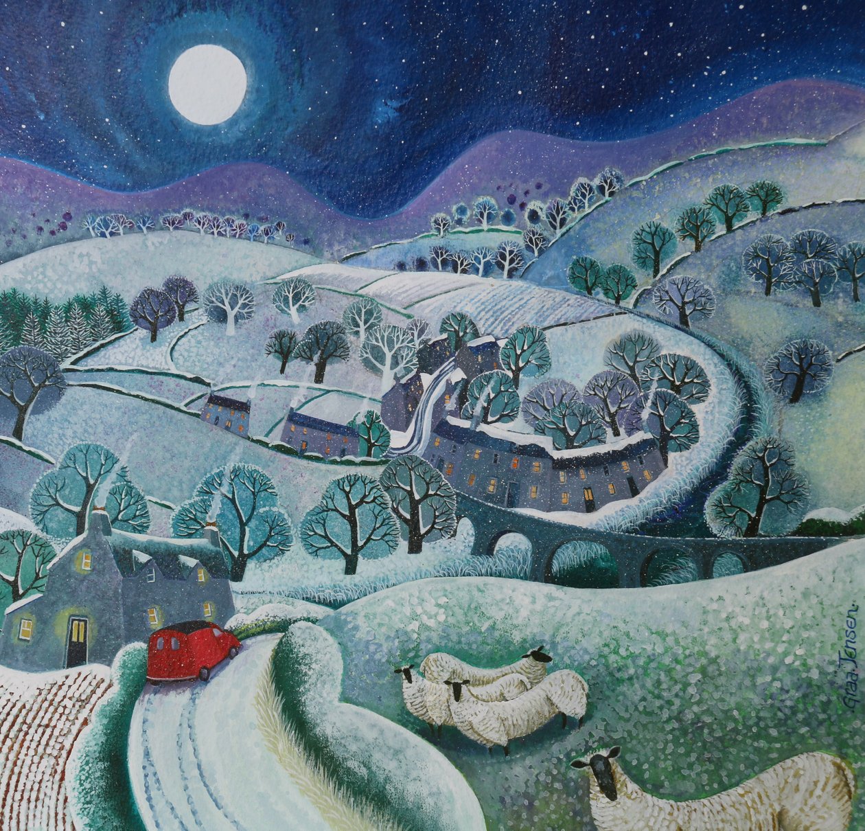 Pierwsza posypka, 2016, (tusze akrylowe na papierze) autorstwa Lisa Graa Jensen