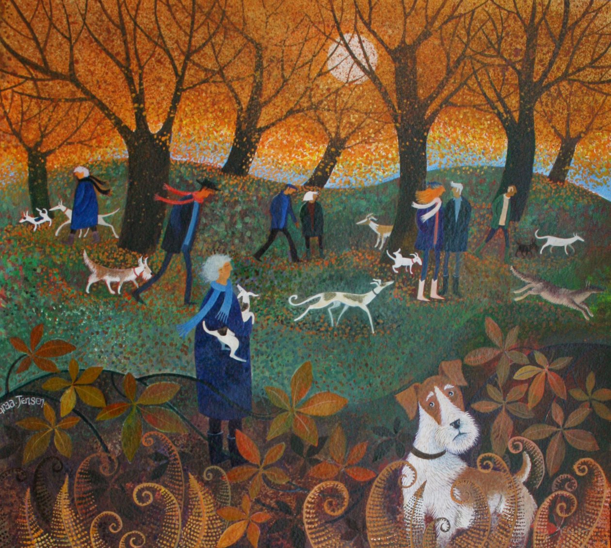 Hide and Seek, 2015, (farby akrylowe na papierze) autorstwa Lisa Graa Jensen
