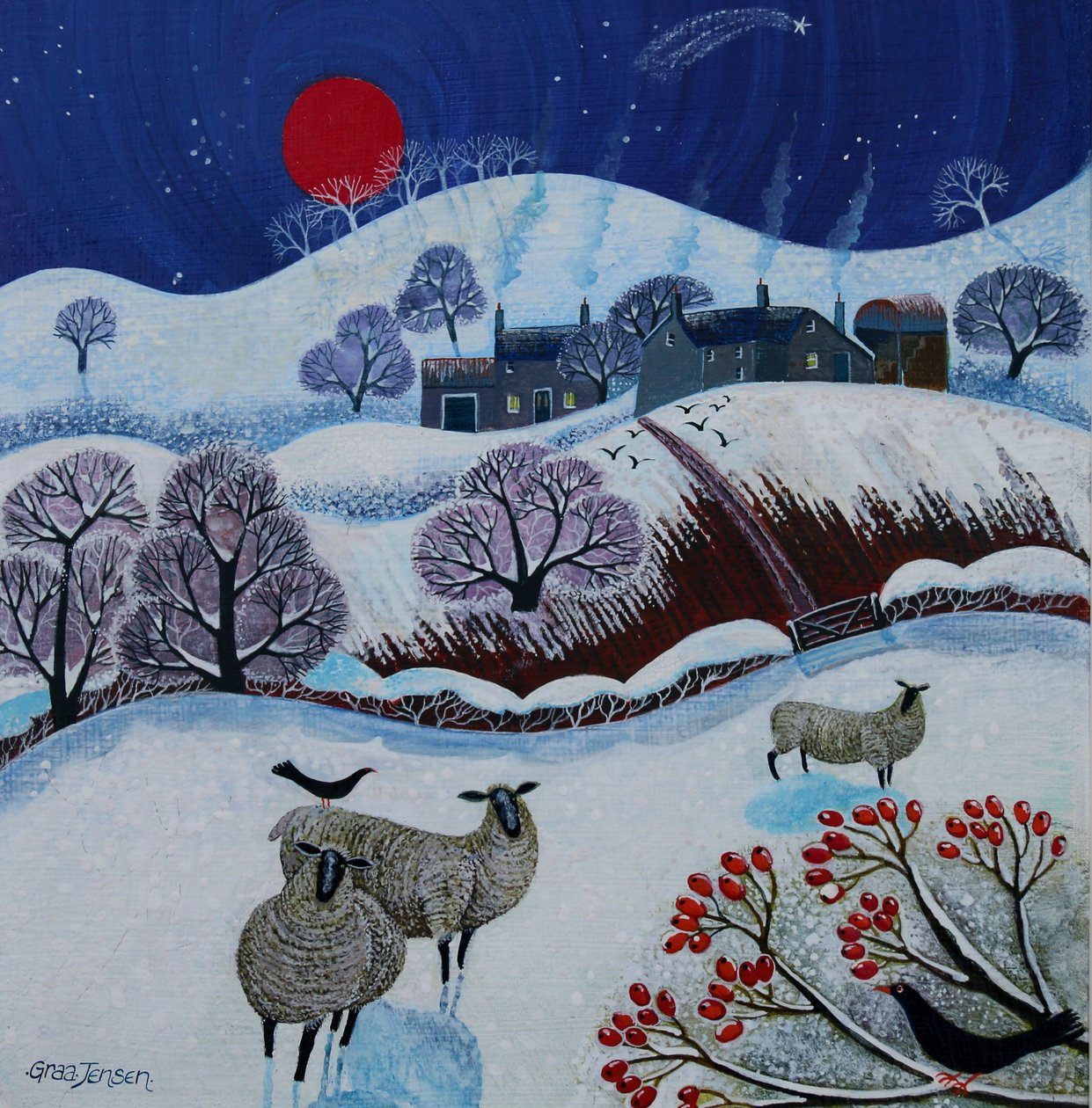 Snowy Times, 2025 (akryl na płótnie) autorstwa Lisa Graa Jensen