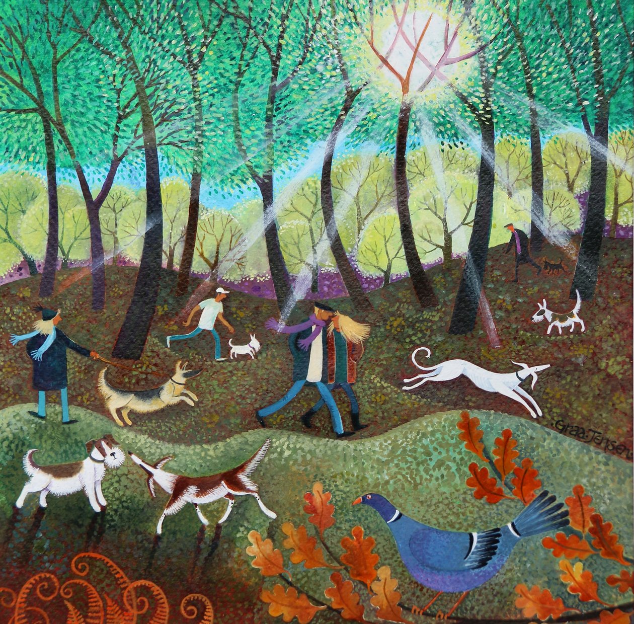 Sunburst, 2022 (acrílicos sobre linho com gesso) verniz autorstwa Lisa Graa Jensen
