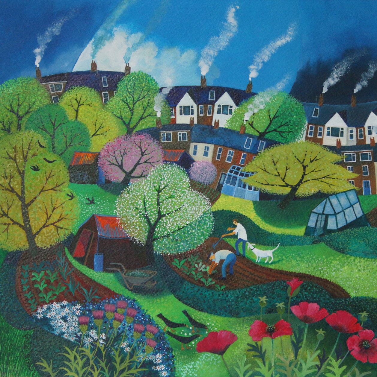 Veggie Patch, 2015, (farby akrylowe na papierze) autorstwa Lisa Graa Jensen