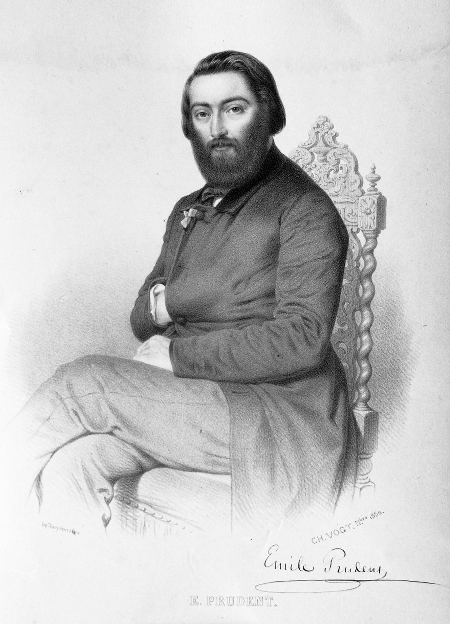 Emile Prudent, pianista autorstwa Lithographer