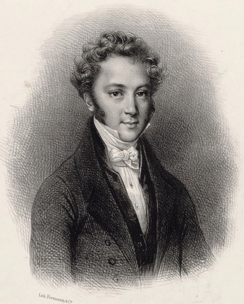 Portret pianisty i kompozytora Ignaza Moschelesa 1794-1870 , ok. 1930 r. 1830. autorstwa Lithographie Formentin et C..