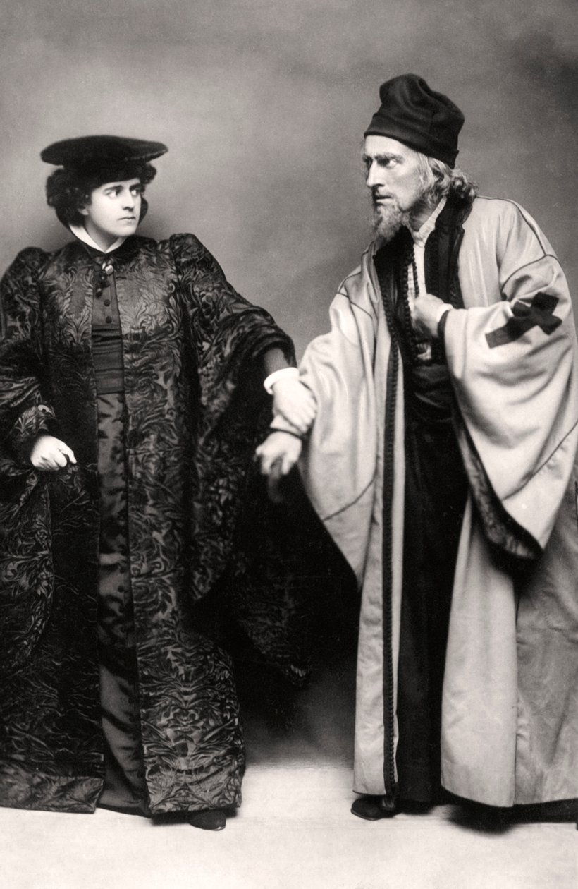 Gertrude Elliott i Johnston Forbes-Robertson w Kupiecie weneckim, początek XX wieku. autorstwa Lizzie Caswall Smith