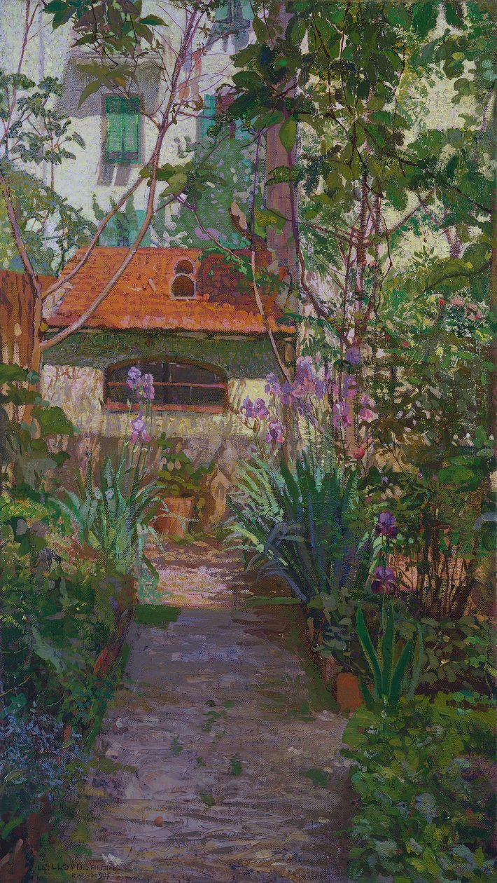 Tryptyk lub ogród w rozkwicie (panel boczny) (1907) autorstwa Llewelyn Lloyd