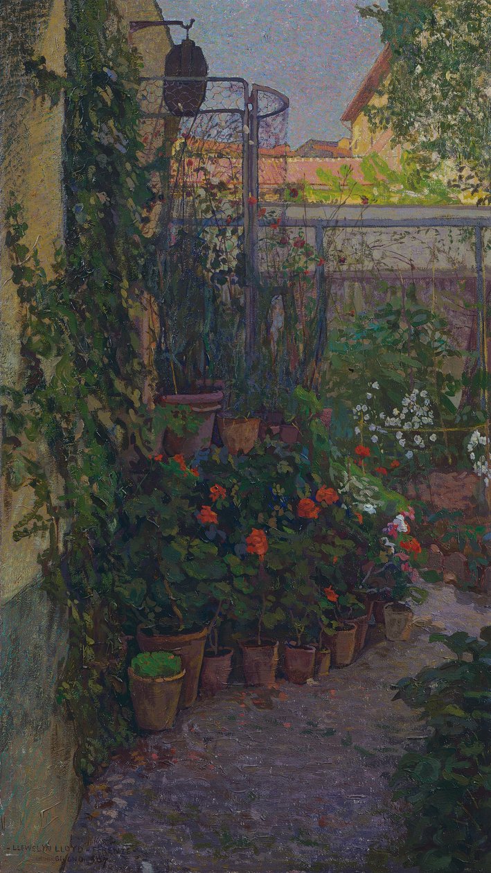 Tryptyk lub ogród w rozkwicie (boczny panel) 1907 autorstwa Llewelyn Lloyd